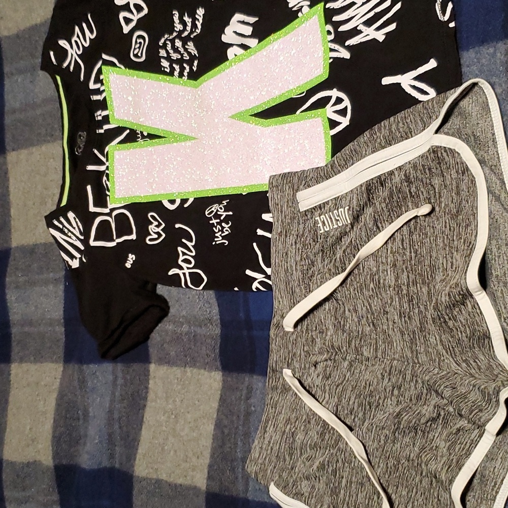 Girls Justice outfit size 12 black and grey